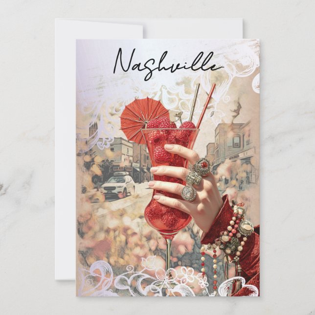 Invitación *~* 16 A101 FOTO DE cóctel Nashville BACHELORETTE (Anverso)