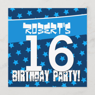 Invitación 16 años Hues of Blue Stars D4241