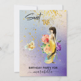 Invitación *~* 16 DULCES DIECISÉIS Cumpleaños de la Sirena Fl