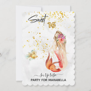Invitación *~* 16 DULCES DIECISÉIS Cumpleaños de la Sirena Fl