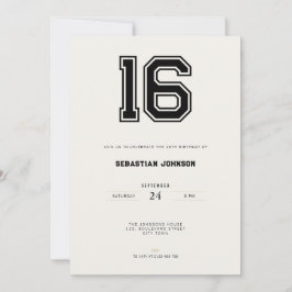 Invitación 16th Birthday Invitation - Minimal Sport Style