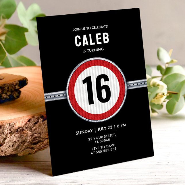 Invitación 16th Birthday Speed Limit Sign - ANY AGE (Subido por el creador)