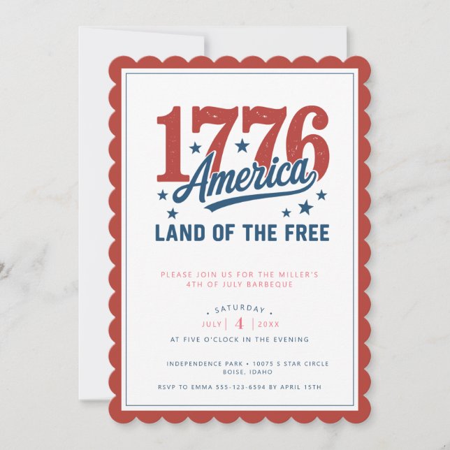 Invitación 1776 4th of July Party (Anverso)