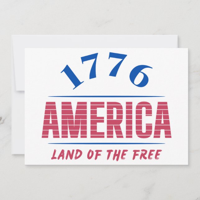 INVITACIÓN 1776 AMÉRICA TIERRA DE LIBRES   (Anverso)