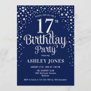 Invitación 17.ª fiesta de cumpleaños - Marina y Plata