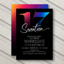 Invitación 17.º cumpleaños moderno