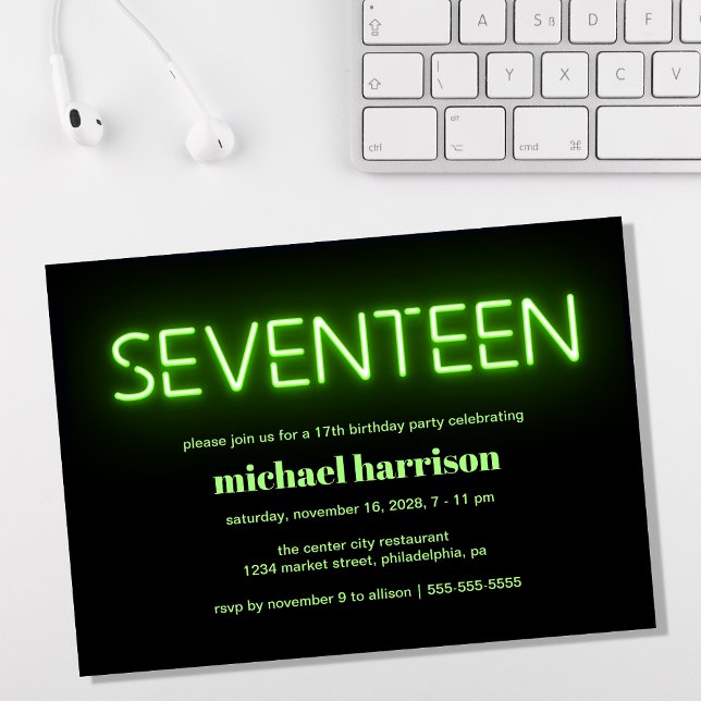 Invitación 17.º Fiesta de las luces de neón verdes (Subido por el creador)