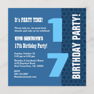 Invitación 17mo Estrellas de azules marinos modernas del