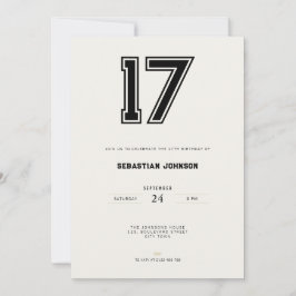 Invitación 17th Birthday Invitation - Minimal Sport Style