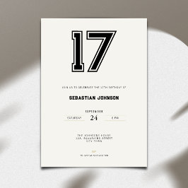 Invitación 17th Birthday Invitation - Minimal Sport Style