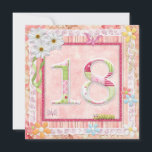 Invitación 18.ª fiesta de cumpleaños estilo scrapbooking<br><div class="desc">Cintas,  arcos mariposas y flores. ¡Una invitación de cumpleaños para tu reina de la reserva de chatarra!</div>