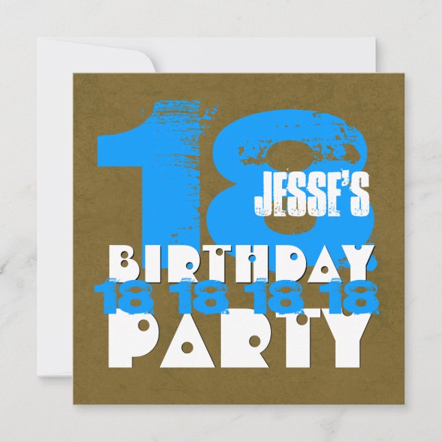 Invitación 18.ª fiesta de cumpleaños Grunge Z18A de 18 años (Anverso)