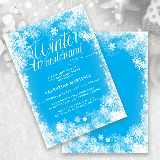 Invitación 18.ª fiesta de cumpleaños Invierno Wonderland Snow (Subido por el creador)