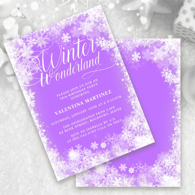 Invitación 18.ª fiesta de cumpleaños Invierno Wonderland Snow (Subido por el creador)