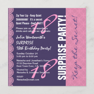 Invitación 18.ª SORPRESA cumpleaños para ella con Lace L6ZB