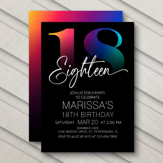 Invitación 18.º cumpleaños moderno (Subido por el creador)
