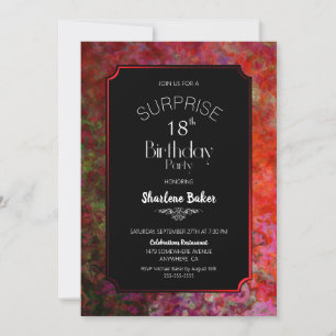 Invitación 18.º Fiesta de la sorpresa roja y negra