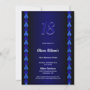 Invitación 18.º Fiesta negro y azul