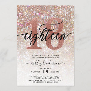 Invitación 18.º Purpurina de Champagne