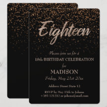 18.º Purpurina de oro de cumpleaños