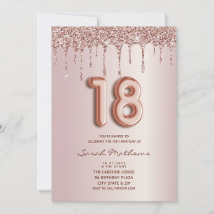 Invitación 18.º Rosa de  de Oro Perforaciones Purpurinas