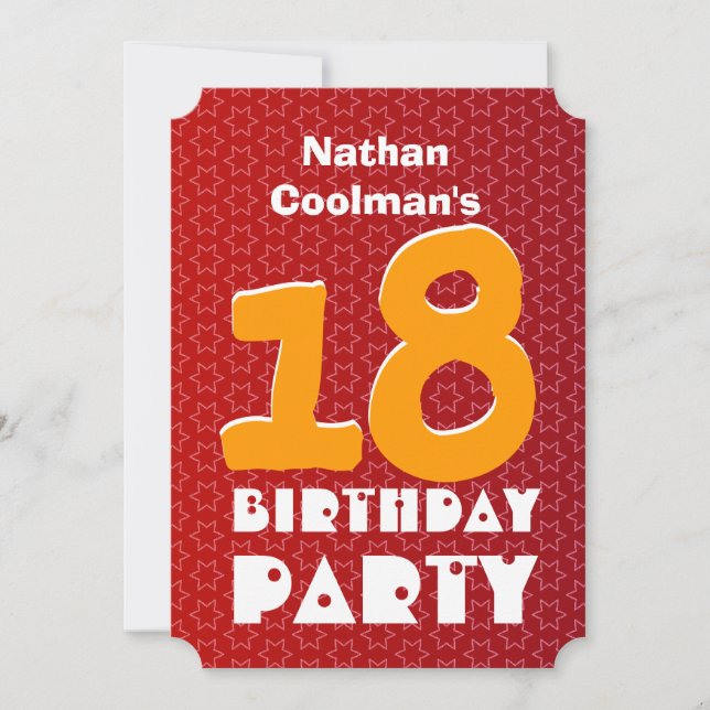 Invitación 18 Aniversario de las Estrellas de Oro Rojas moder (Anverso)