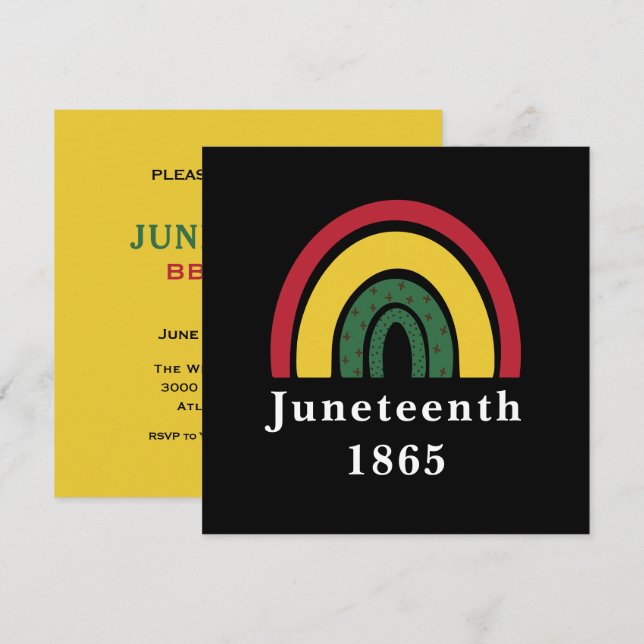 Invitación 18 de junio de 1865 Historia negra afroamericana (Anverso / Reverso)