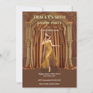 Invitación 1920s Gatsby 50th Birthday Invitation
