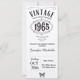 Invitación 1965 del cumpleaños del vintage