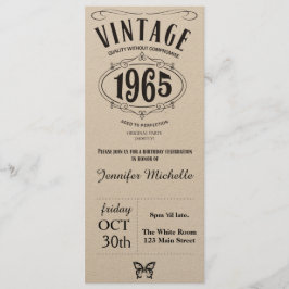Invitación 1965 del cumpleaños del vintage