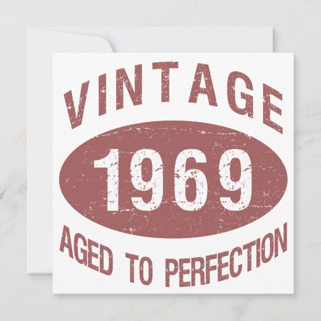 Invitación 1969 Vintage Birthday (Anverso)
