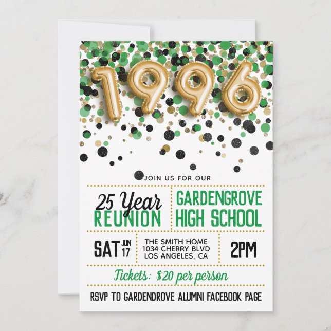 Invitación 1996 Reunión de la Escuela Superior (Anverso)