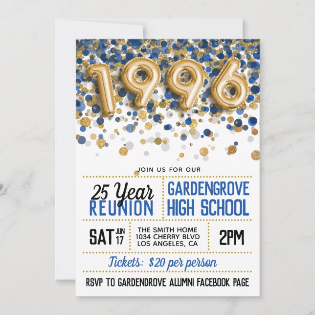 Invitación 1996 Reunión de la Escuela Superior (Anverso)