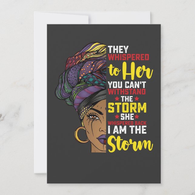 Invitación 19 De Junio Soy La Tormenta Melanin Chica Negro (Anverso)