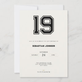 Invitación 19th Birthday Invitation - Minimal Sport Style