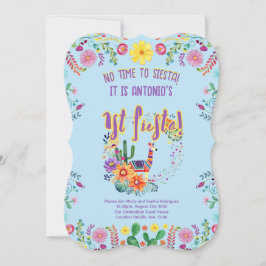 Invitación 1.ª Fiesta Cumpleaños para un niño Folkart Floral 