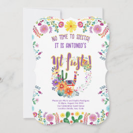 Invitación 1.ª Fiesta Cumpleaños para un niño Folkart Floral 
