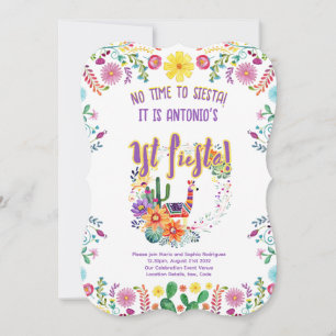 Invitación 1.ª Fiesta Cumpleaños para un niño Folkart Floral 
