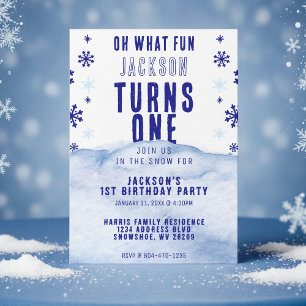 Invitación 1.ª Fiesta de cumpleaños Navidades de nieve en inv