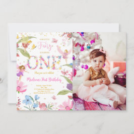 Invitación 1.ª foto de cumpleaños de Golden Fairy