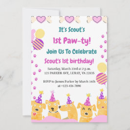 Invitación 1.ª PAW-TY! Primer cumpleaños