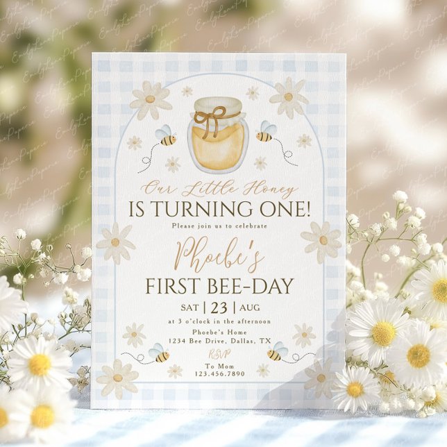 Invitación 1.ᵉʳ Abeja Chicas Cumpleaños Honey Daisy (Subido por el creador)