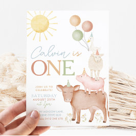 Invitación 1.ᵉʳ Aniversario Granja de Animales Barnyard Fiest