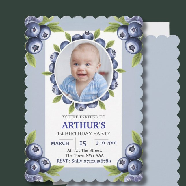 Invitación 1.ᵉʳ arándano de cumpleaños (Subido por el creador)