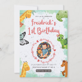 Invitación 1.ᵉʳ azul de nacimiento de agua azul