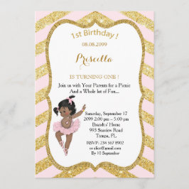 Invitación 1.ᵉʳ CHICA de cumpleaños, primer cumpleaños de etn