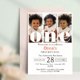 Invitación 1.ᵉʳ Collage de fotos de cumpleaños