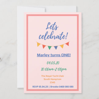 Invitación 1.ᵉʳ cumpleaños