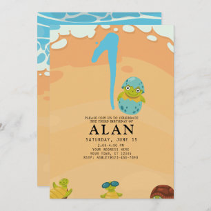 Invitación 1.ᵉʳ cumpleaños bajo el agua del mar TURTLE