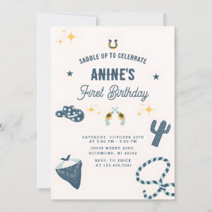 Invitación 1.ᵉʳ cumpleaños CowBoy Wild West